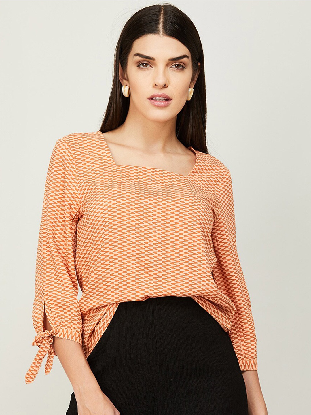 

CODE by Lifestyle Printed Top, Orange