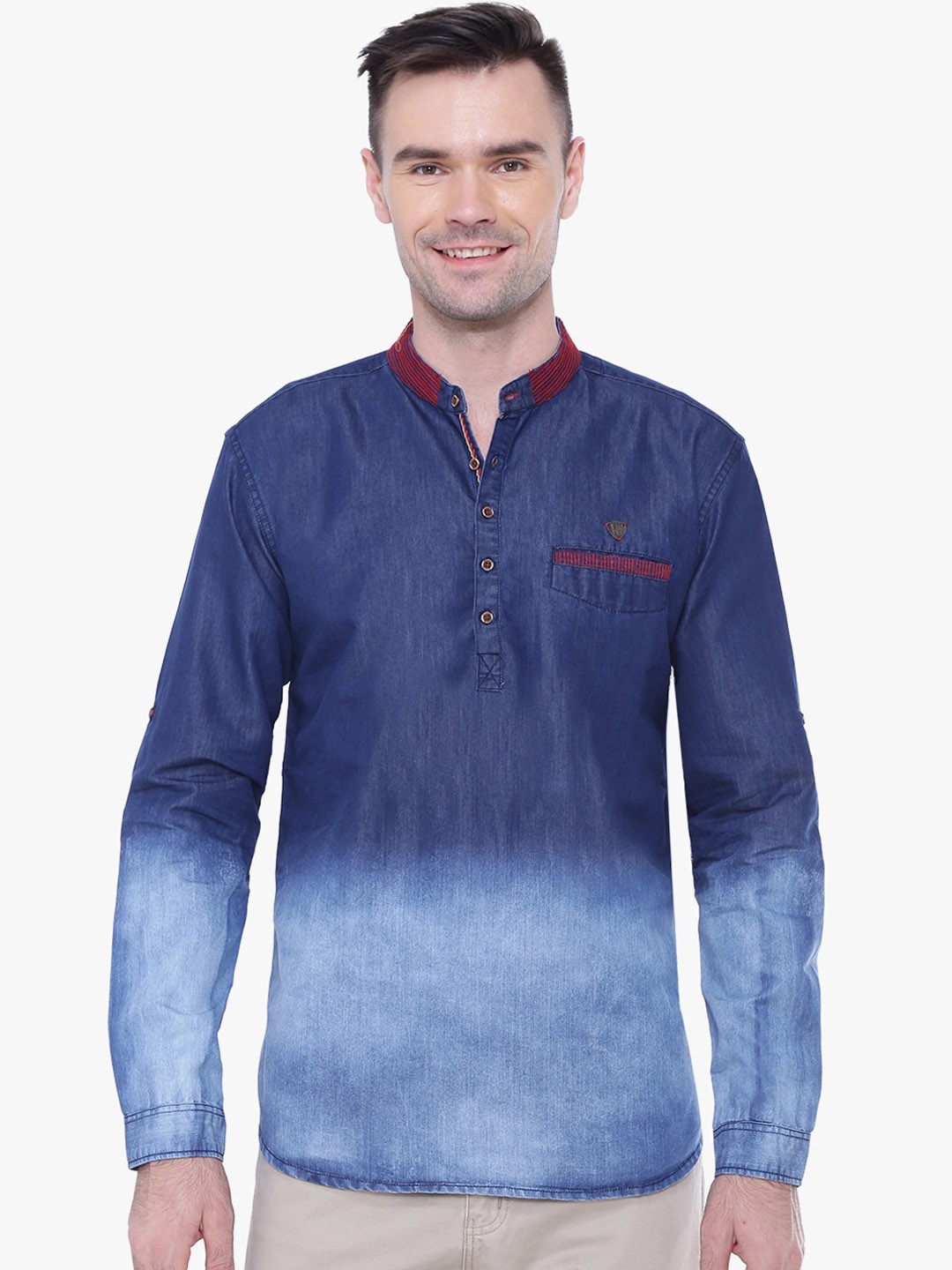 

Kuons Avenue Men Colourblocked Casual Cotton Shirt, Blue