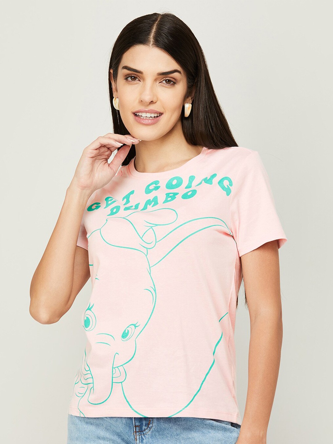 

Ginger by Lifestyle Print Cotton Top, Peach