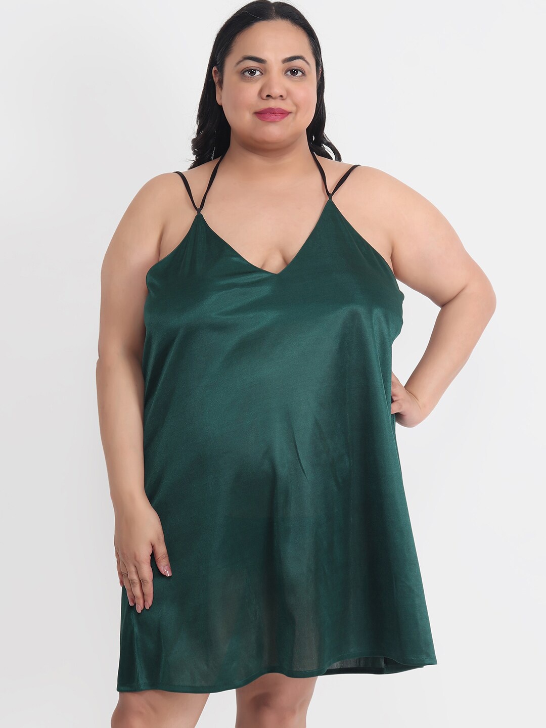 

Klamotten Plus size Satin Baby Doll, Green
