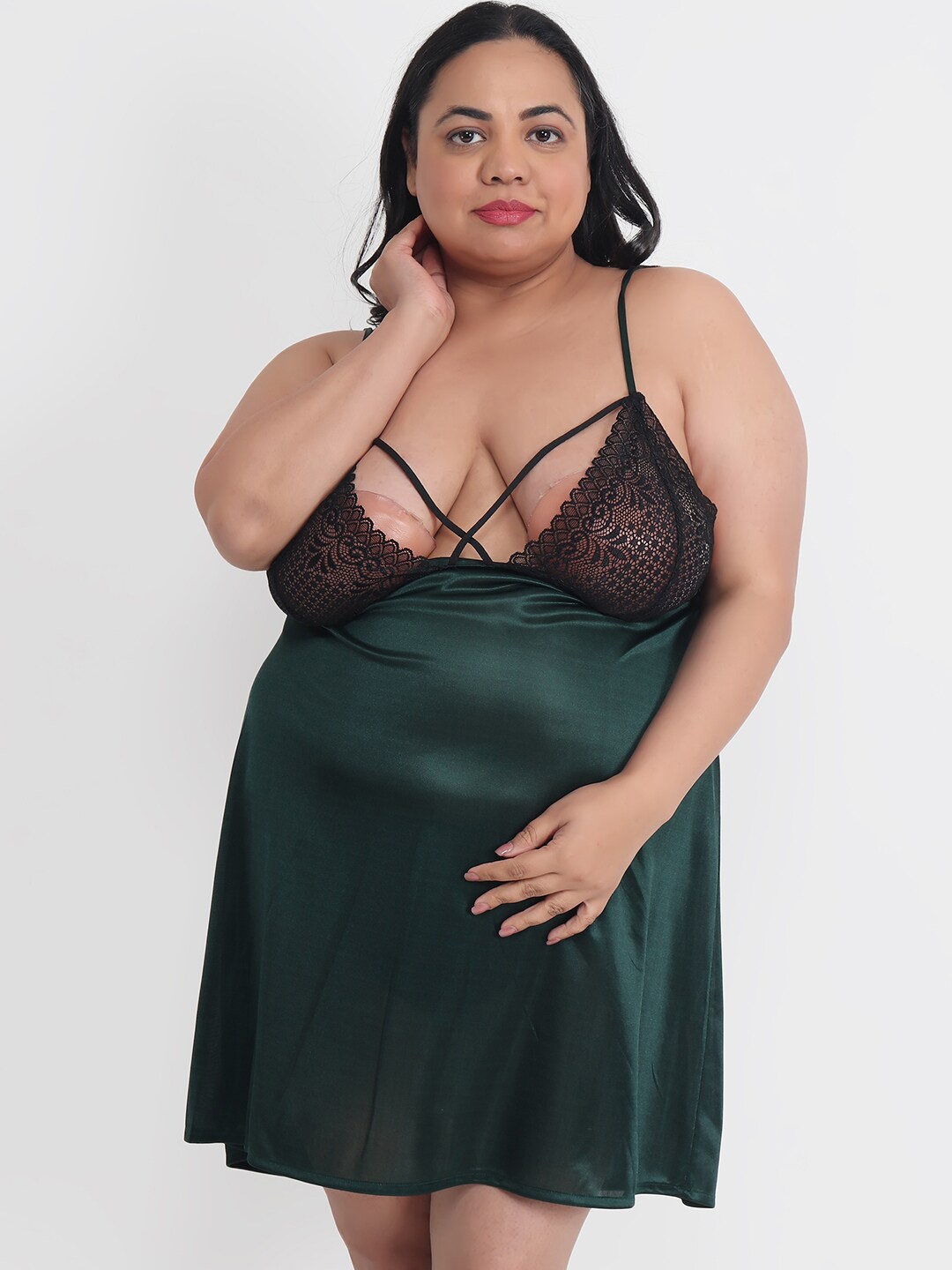 

Klamotten Satin Baby Doll, Green