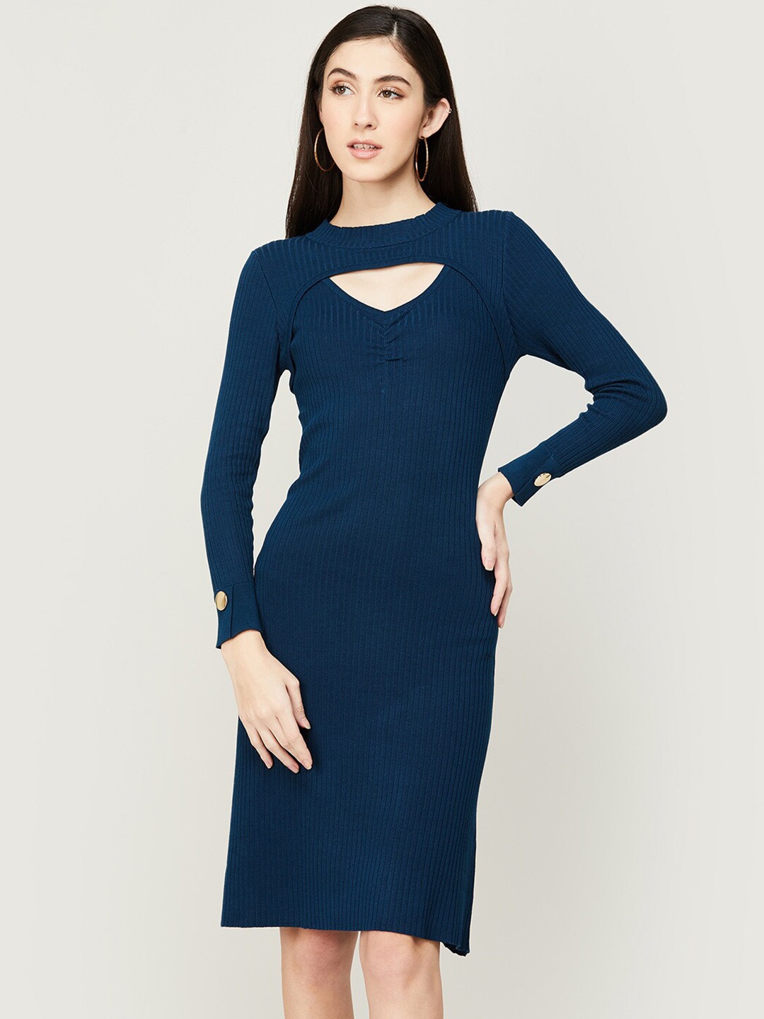 

CODE by Lifestyle Keyhole Neck Sheath Dress, Teal