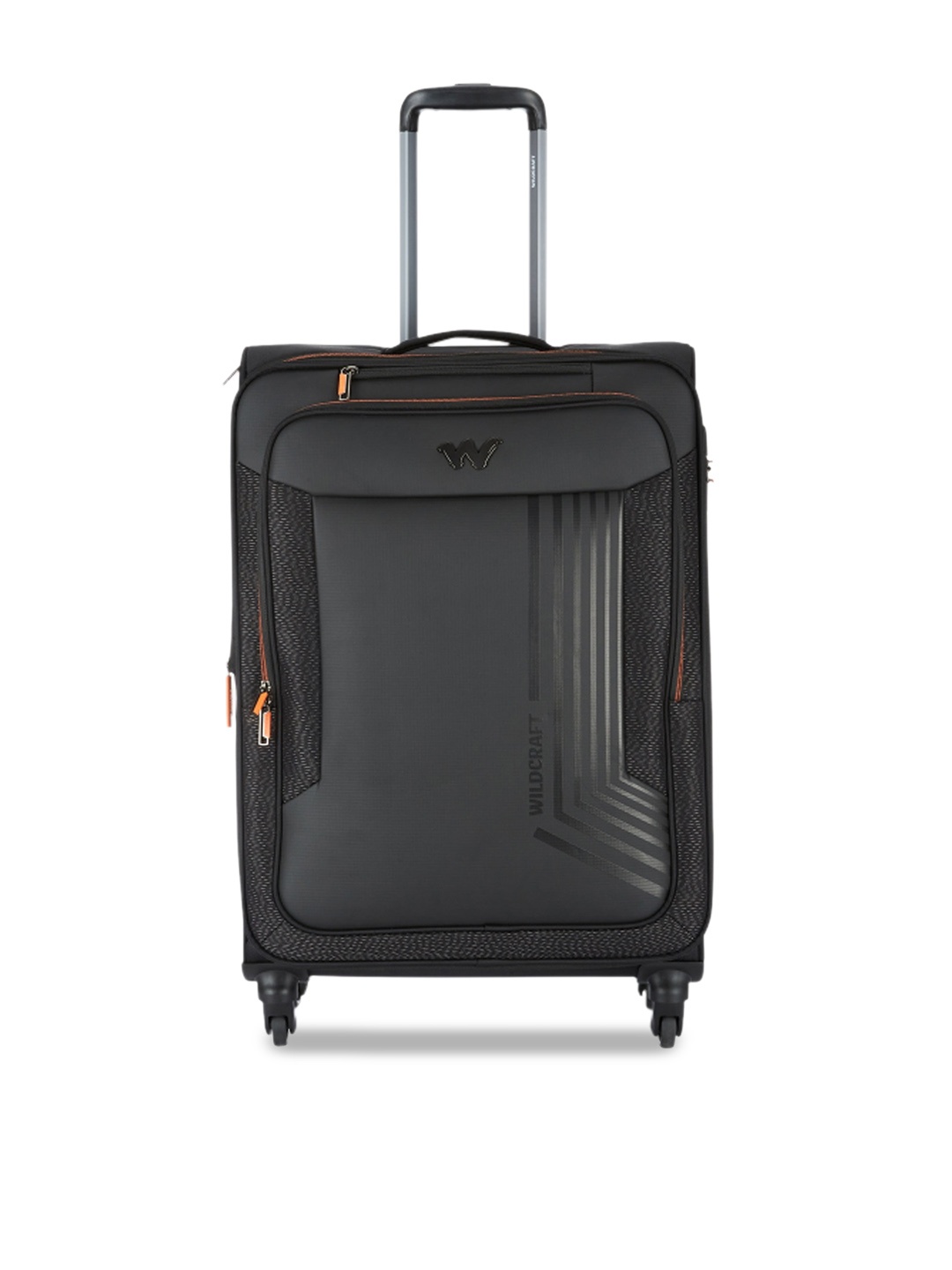 

Wildcraft Apollo Brand-Logo Printed Soft-Sided Trolley Bag, Black