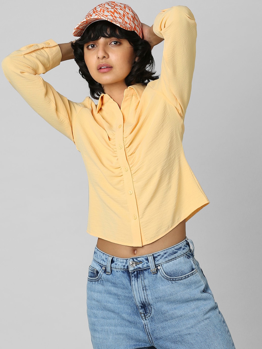 

ONLY Women Onlmette Gathered Casual Shirt, Yellow