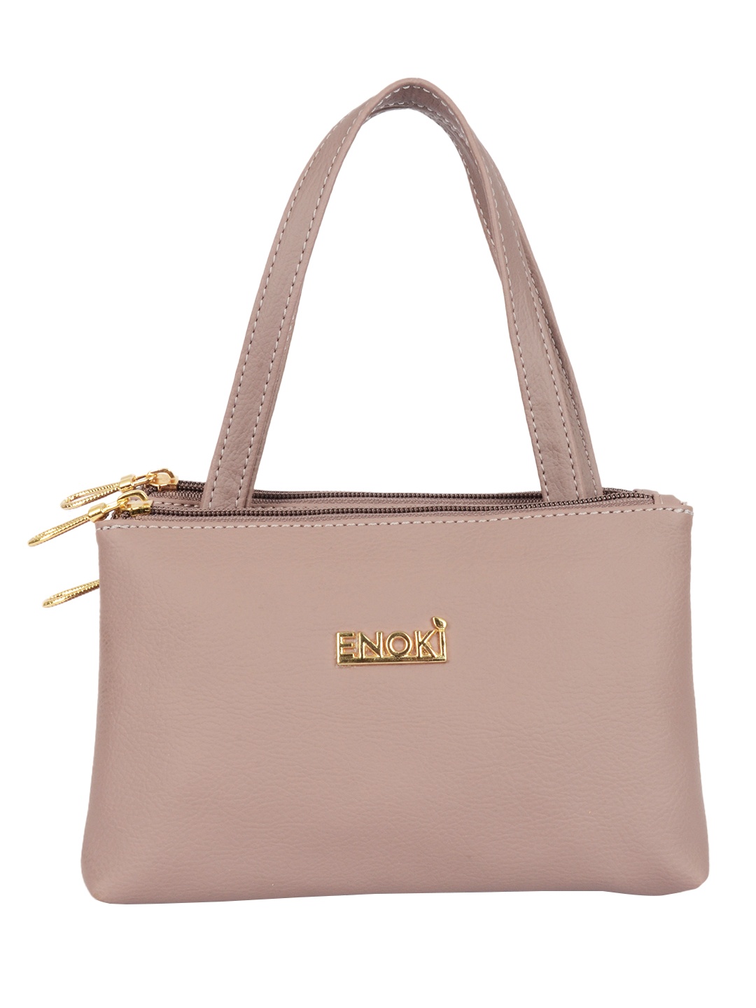 

ENOKI Structured Applique Shoulder Handbags, Beige