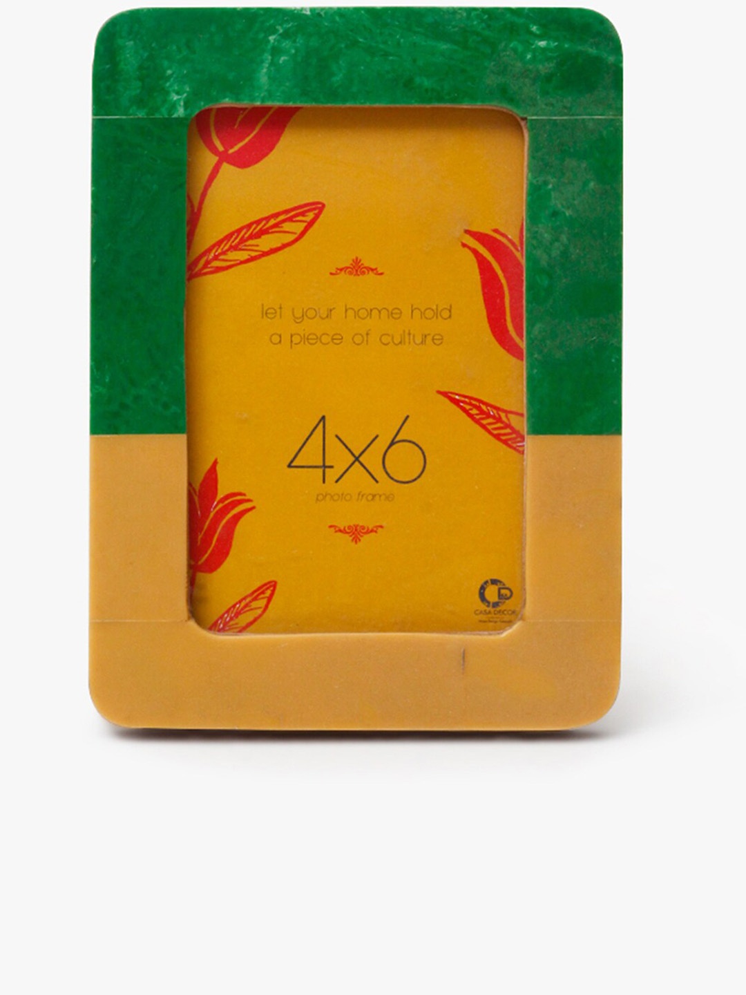 

CASA DECOR Green & Yellow Colour Blocked Wooden Photo Frames