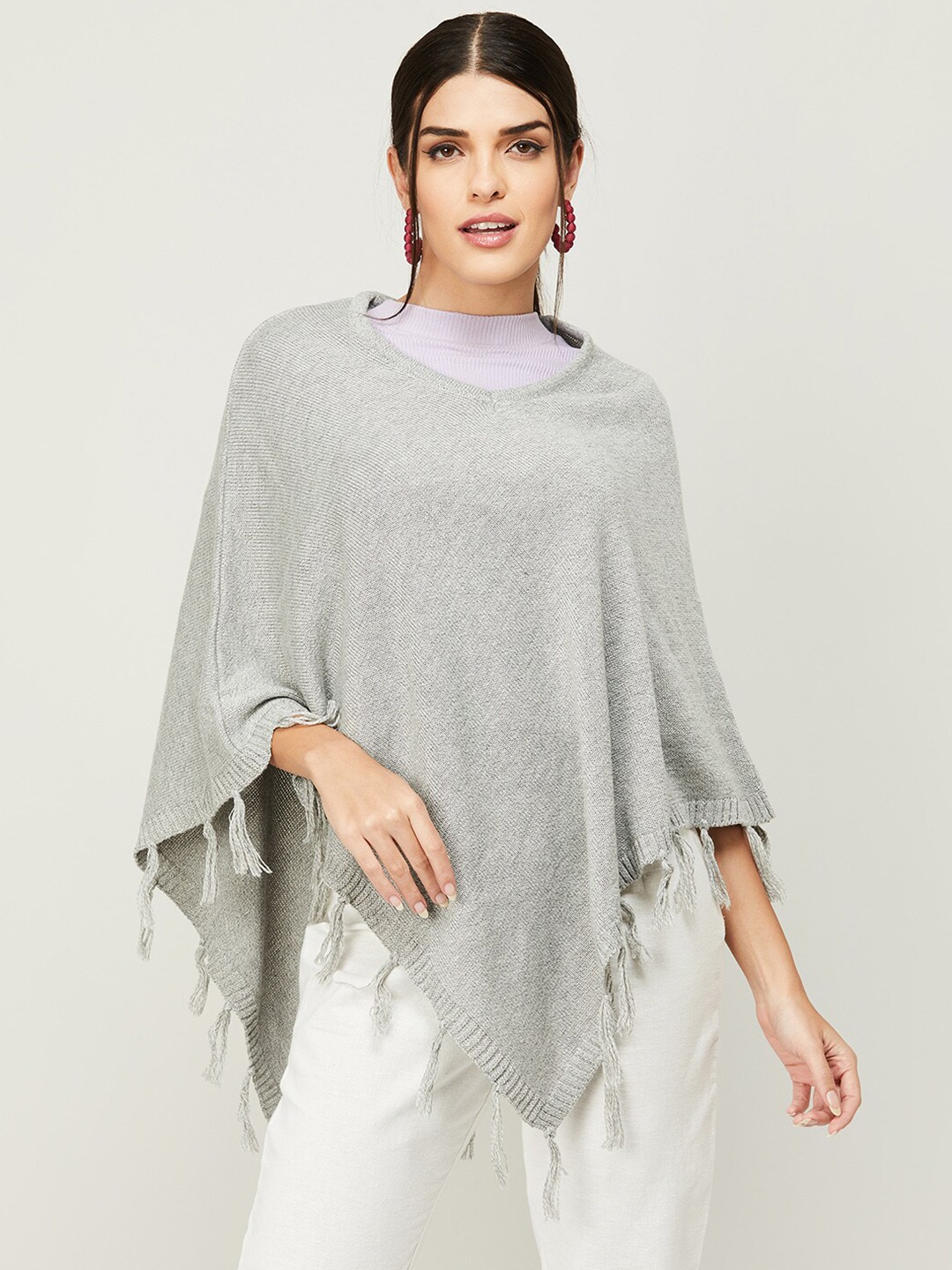

Colour Me by Melange Women Longline Shrug, Grey