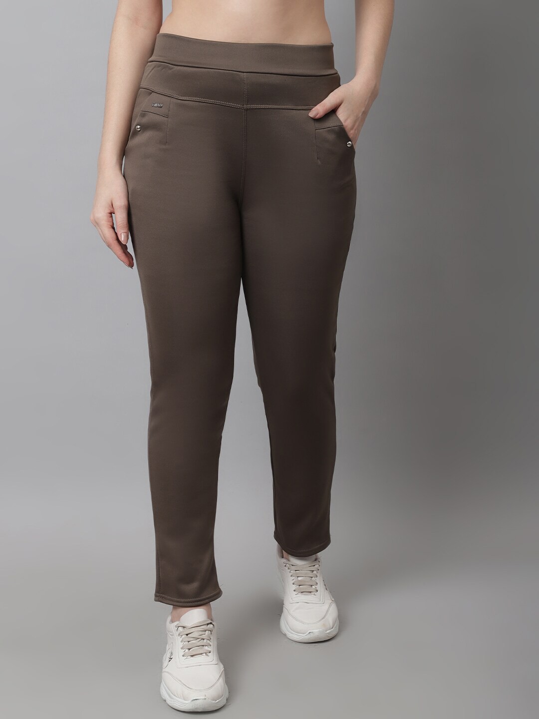 

TAG 7 Women Solid Winter Fleece Jegging, Khaki