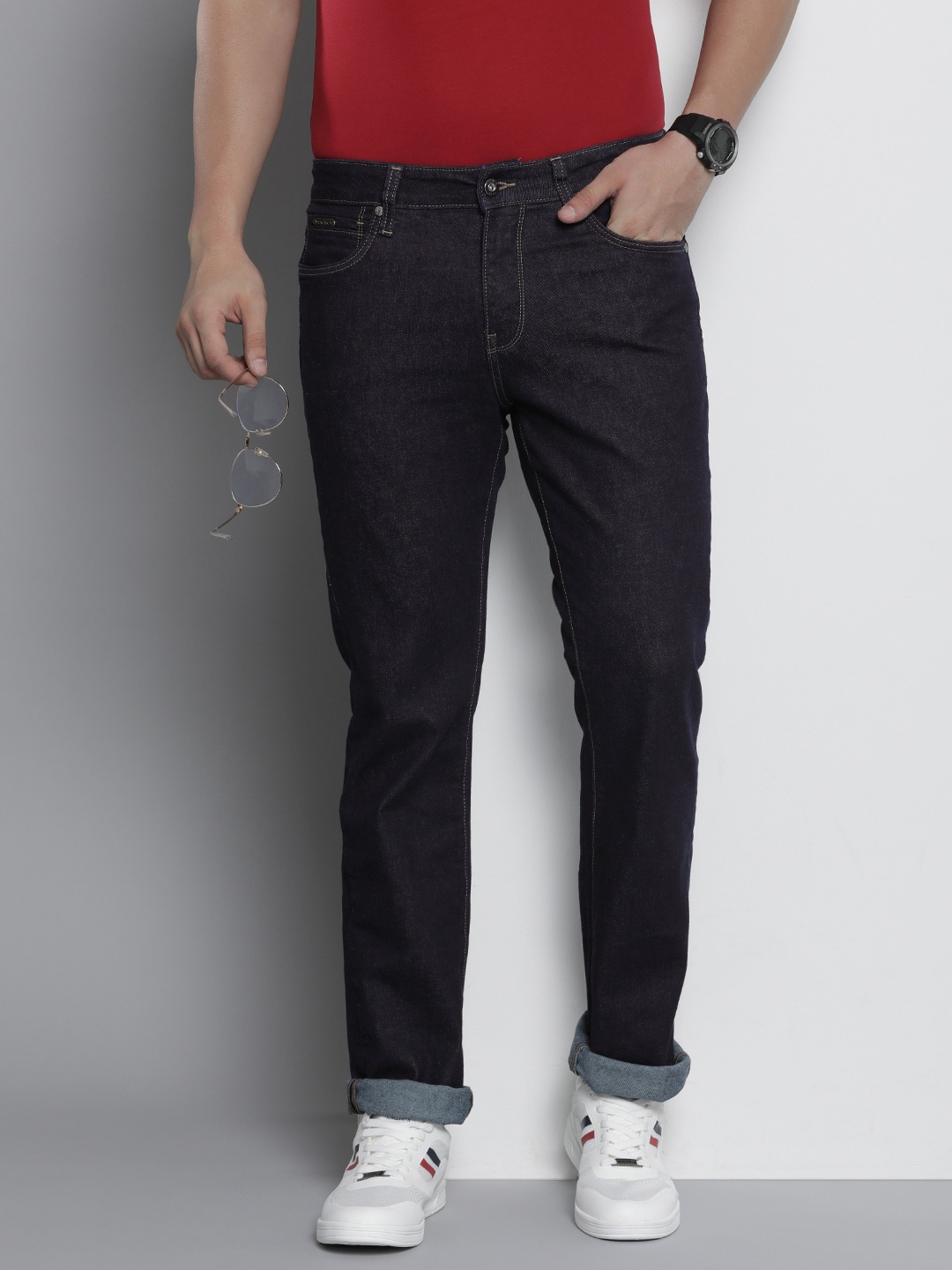 

Nautica Men Mid-Rise Straight Fit Stretchable Jeans, Navy blue