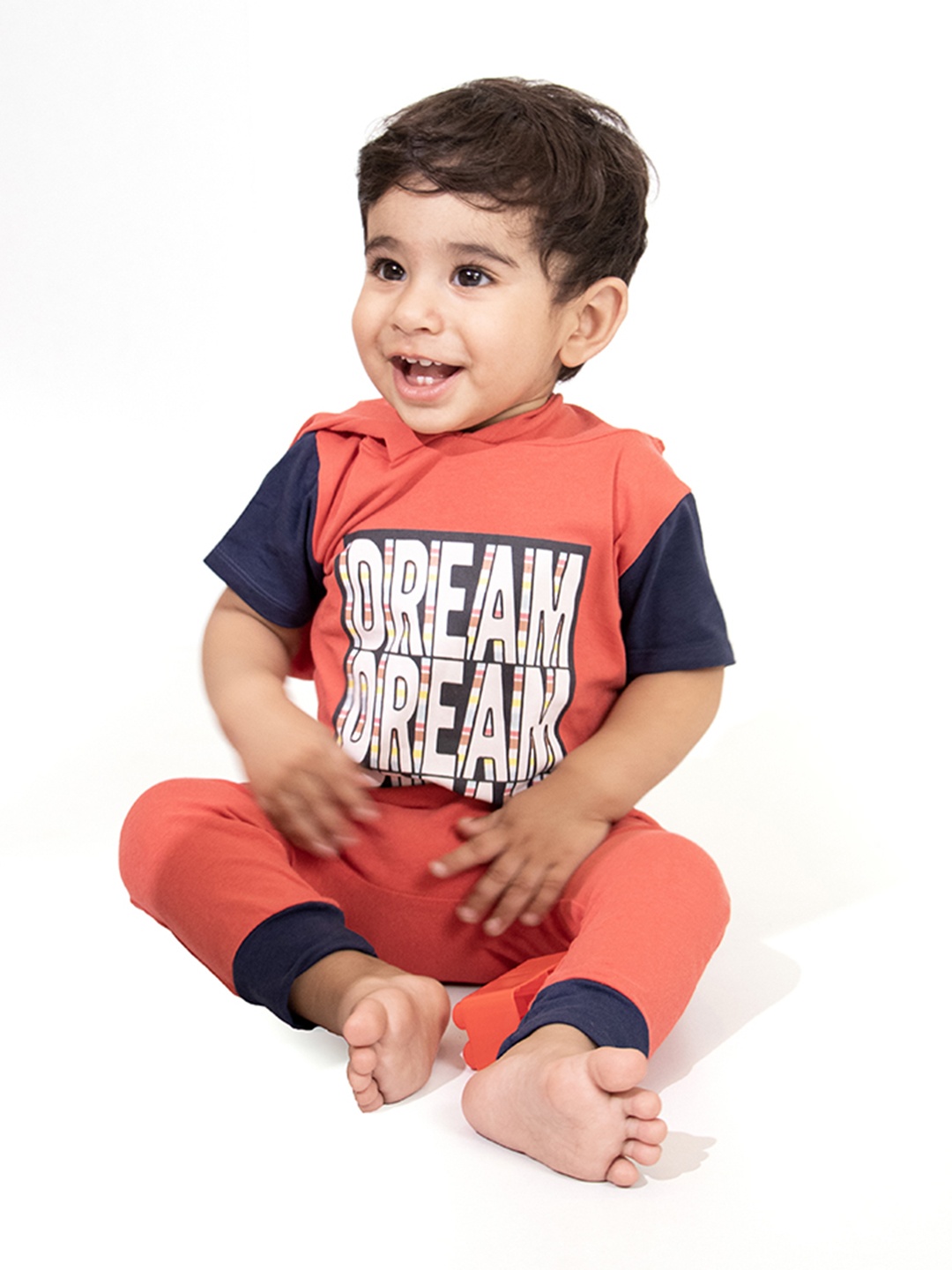 

Whistle & Hops Kids Dream Hoodie Romper, Red