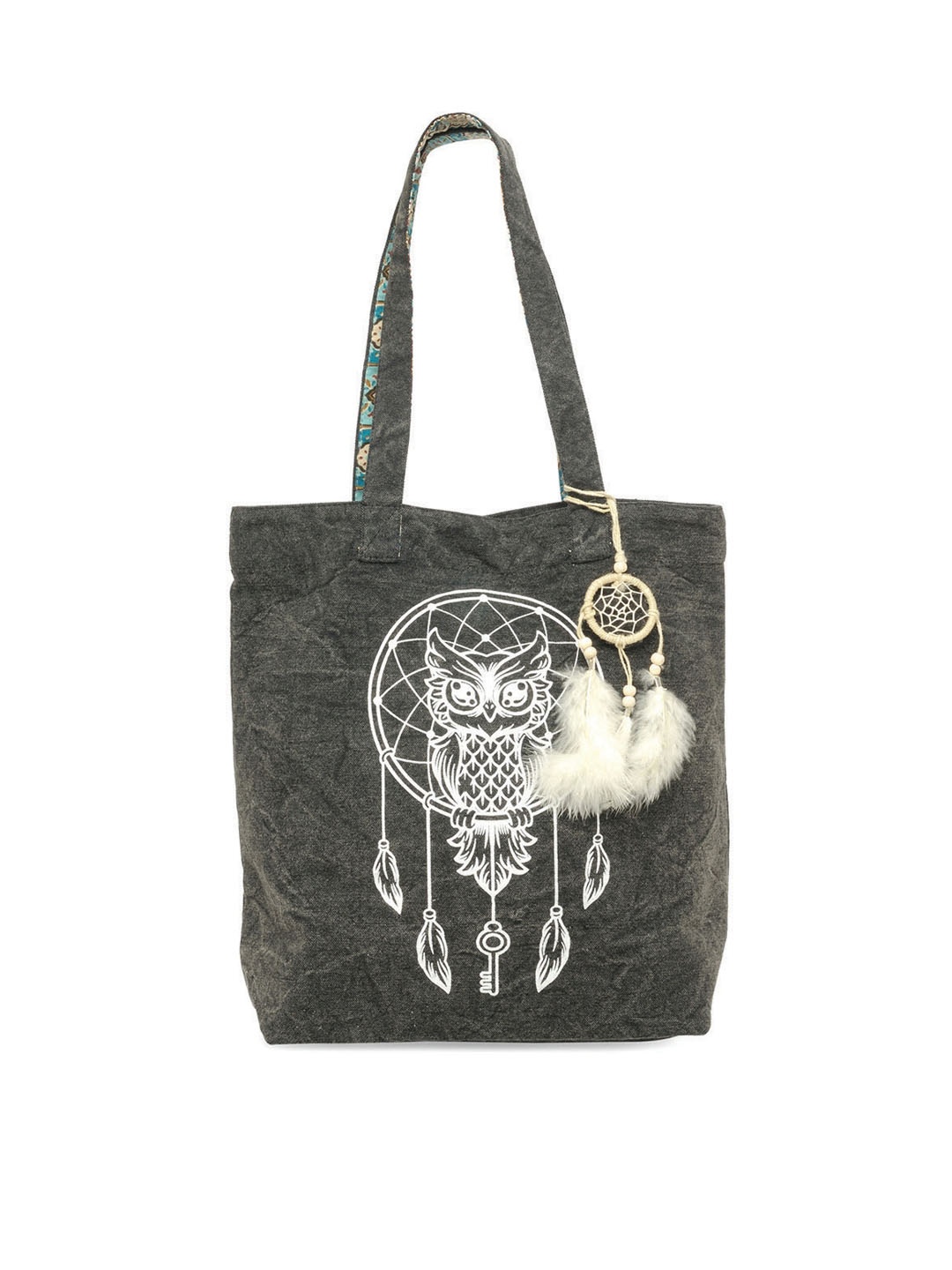 

The House of Tara Printed Structured Tote Bag, Charcoal