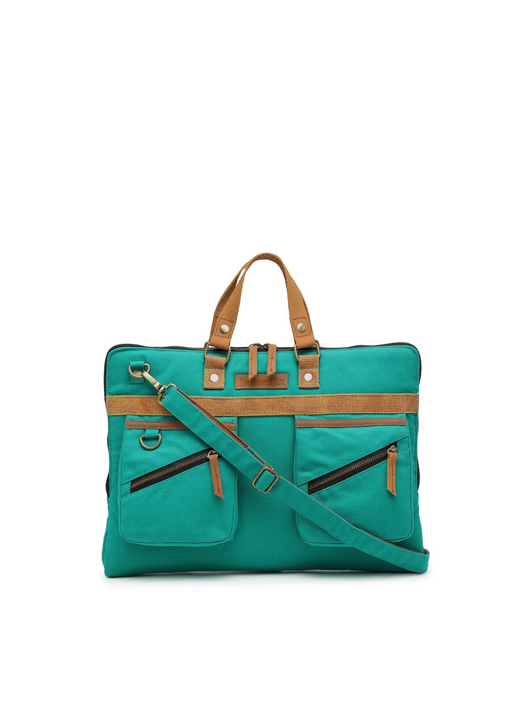 

The House of Tara Unisex Teal & Brown Laptop Bag