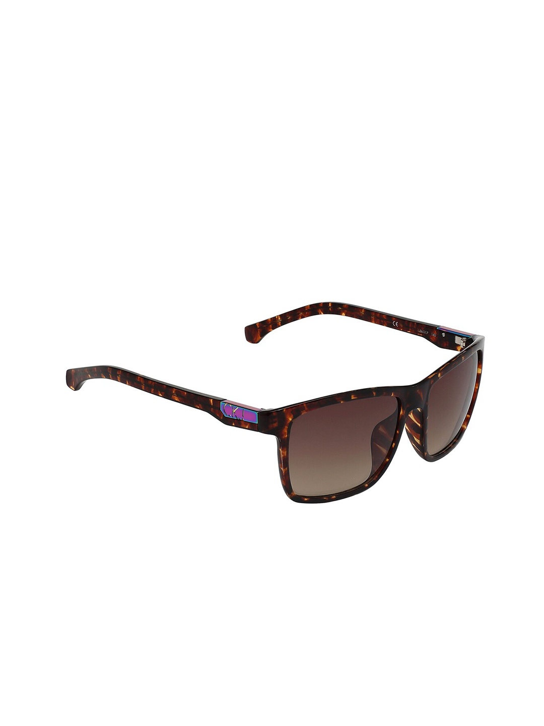 

Calvin Klein Lens & Rectangle Sunglasses with UV Protected Lens, Brown