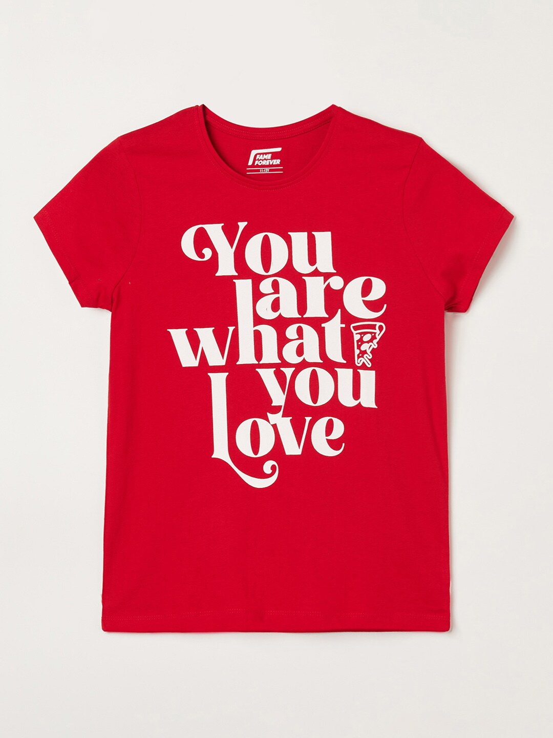 

Fame Forever by Lifestyle Girls Typography Printed Pure Cotton T-shirt, Red