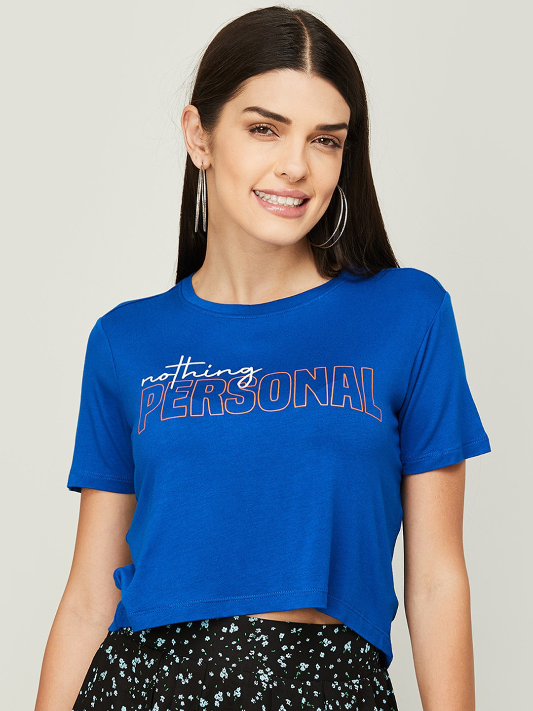 

Ginger by Lifestyle Women Typography PrintedT-shirt, Blue