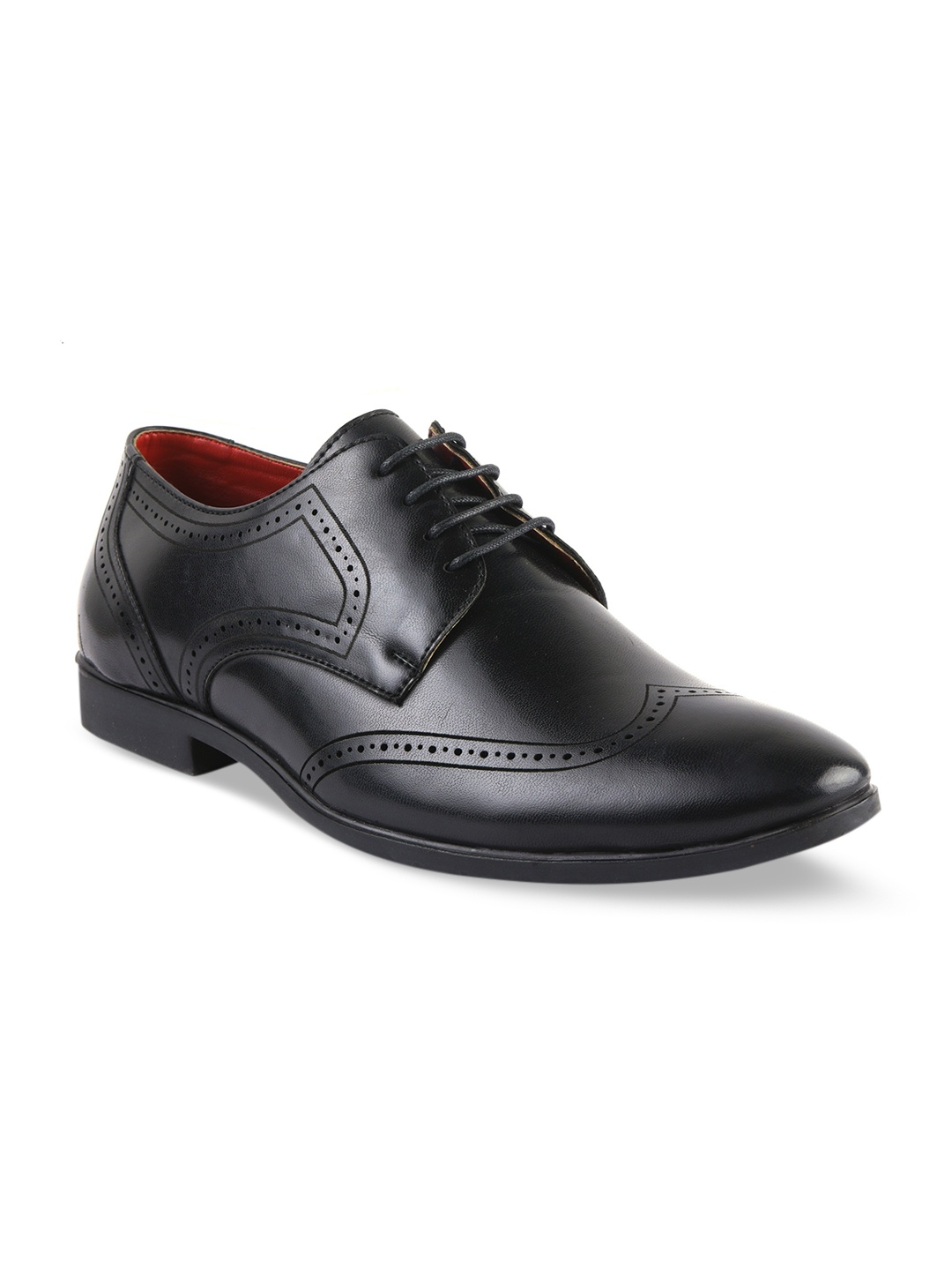 

BRATVA Men Textured Formal Brogues, Black