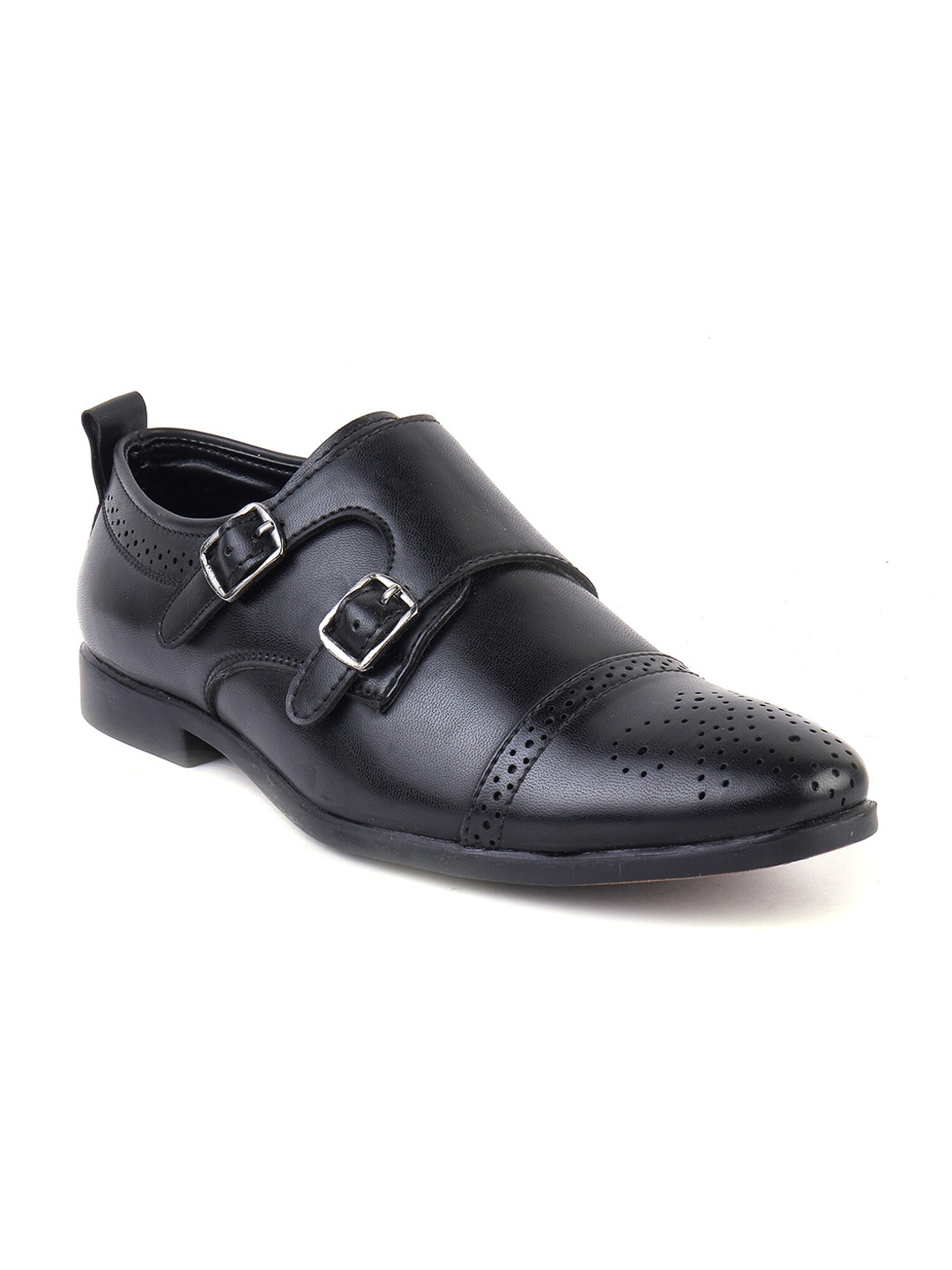 

BRATVA Men Formal Monk Shoes, Black