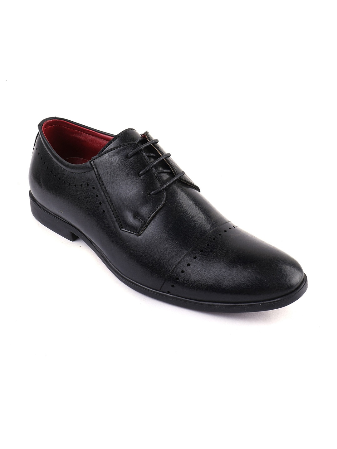 

BRATVA Men Textured Oxfords Formal Shoes, Black