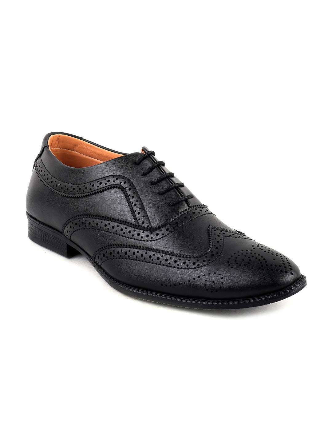 

BRATVA Men Brogues Formal Shoes, Black
