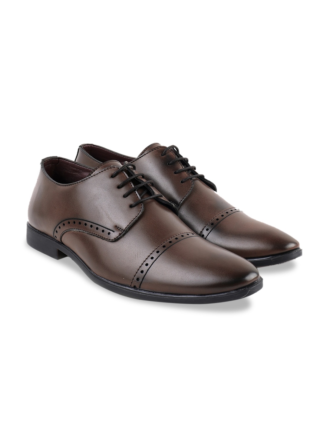 

BRATVA Men Textured Derbys Formal Shoes, Brown