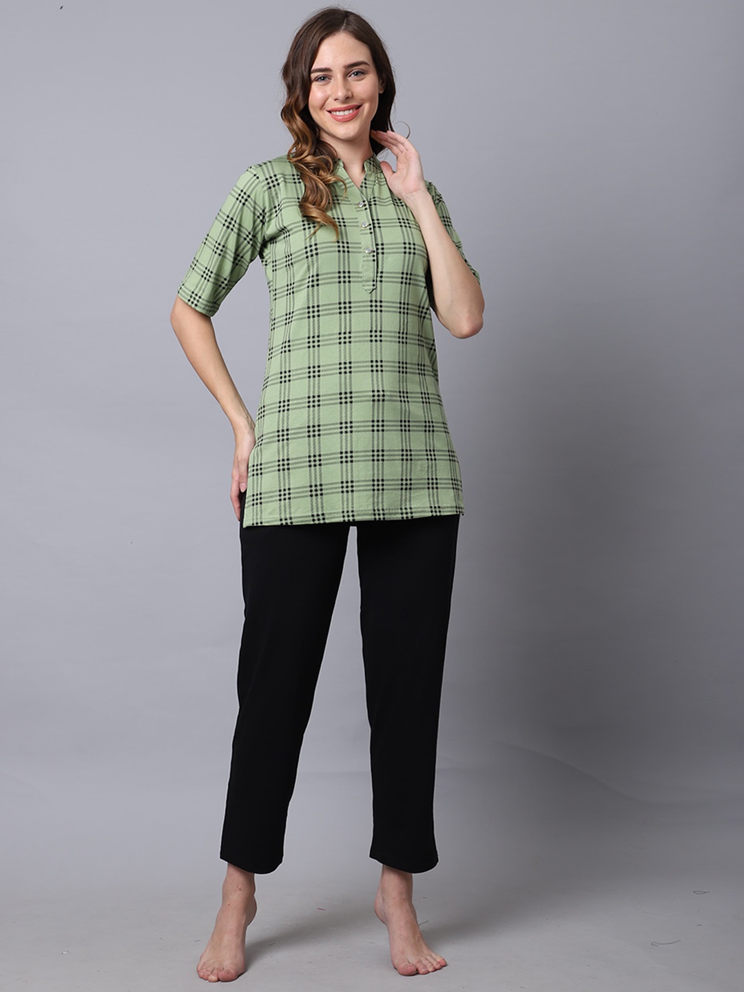 

Katn India Women Printed Night suit, Green