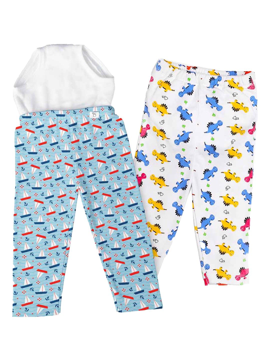 

SuperBottoms Pack of 2 Cotton Diaper Lounge Pants with Padded Underwear, Multi