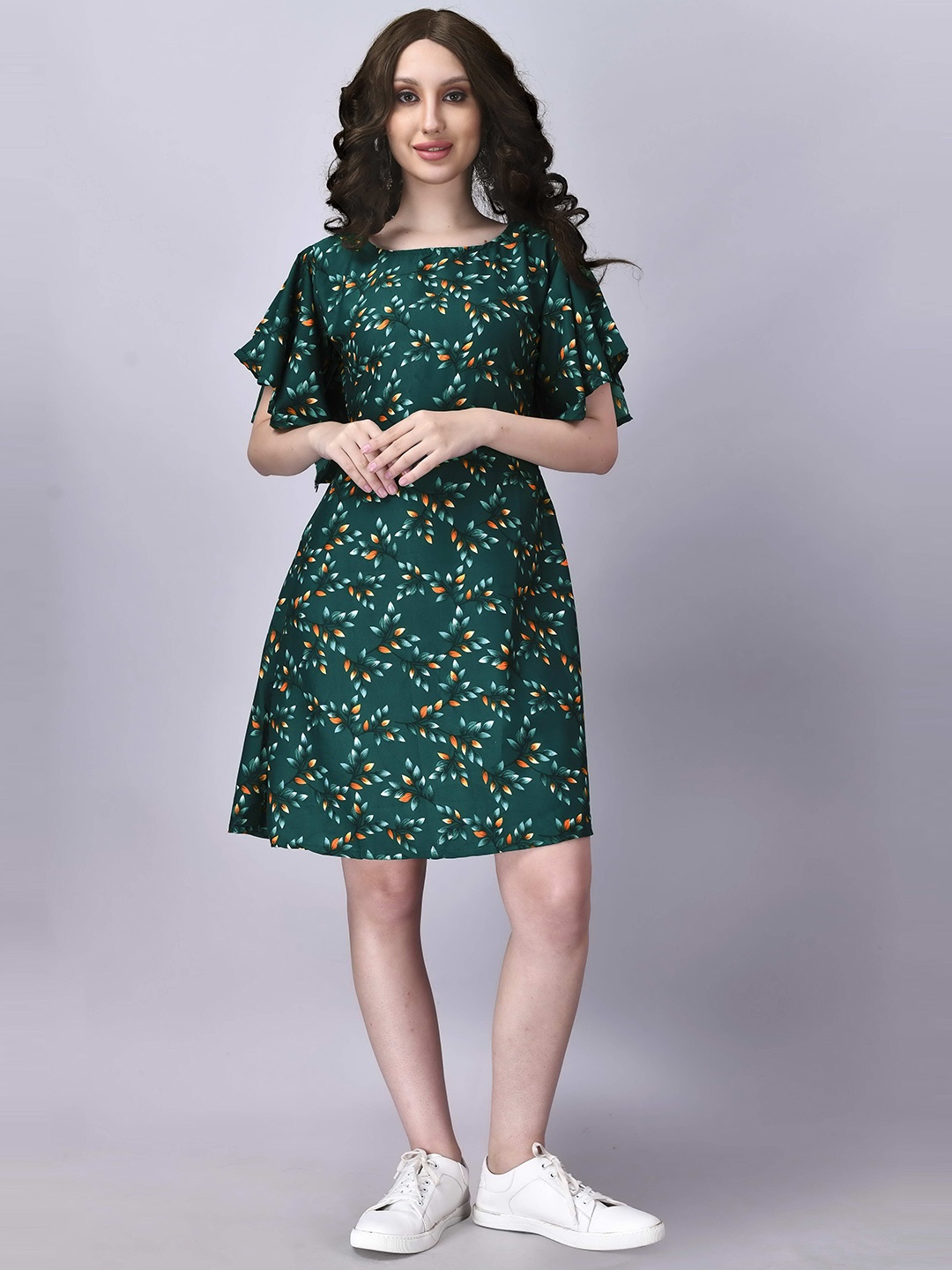 

Fashion FRICKS Floral Printed Dress, Green