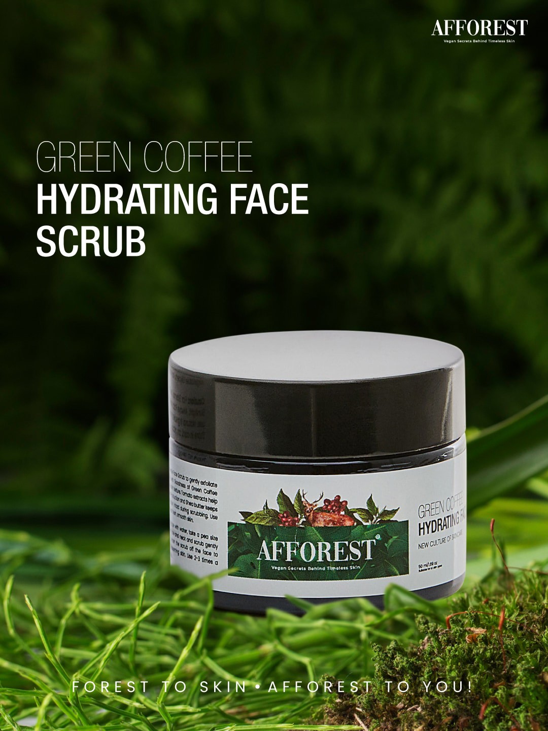 

AFFOREST Green Coffee Hydrating Face Scrub 50ml, Off white