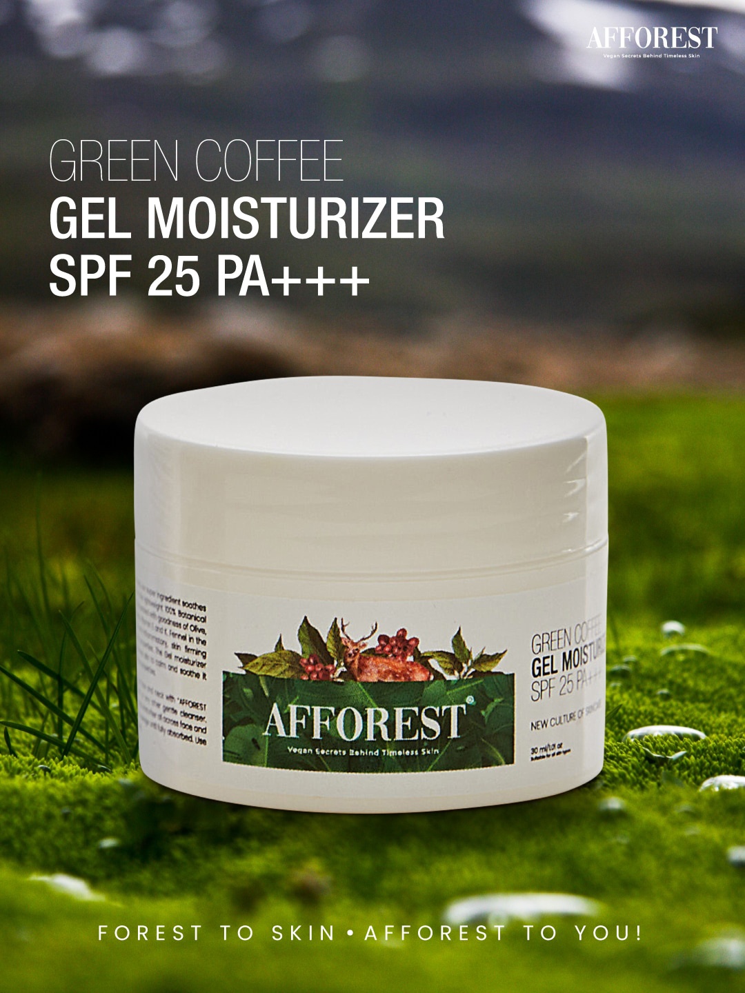 

AFFOREST Green Coffee SPF 25 PA+++ Gel Moisturizer 30ml, Off white