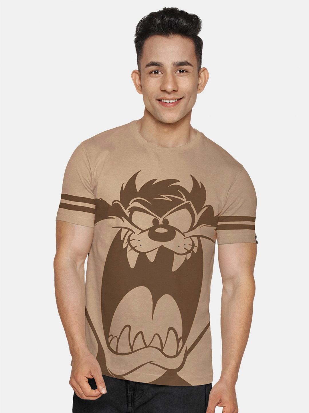 

The Souled Store Men Coffee Brown Cotton Printed T-shirt