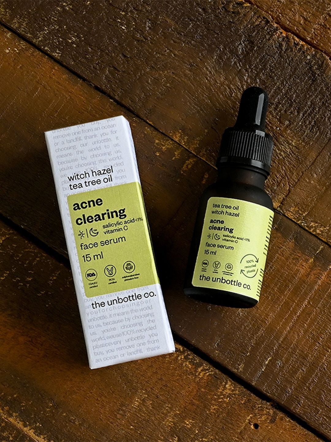 

The Unbottle Co Skintelligent Acne Clearing Face Serum 15ml, Transparent