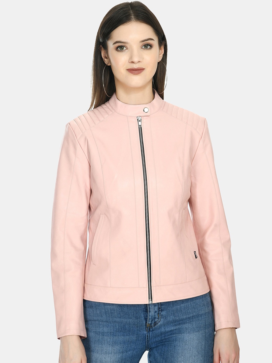 

TBOJ Women Lightweight Leather Jacket, Pink