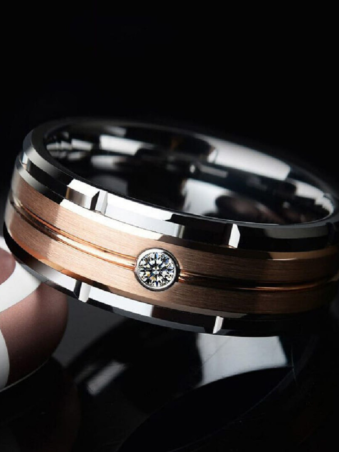 

UNIVERSITY TRENDZ Set Of 2 CZ-Studded Couple Rings, Rose gold
