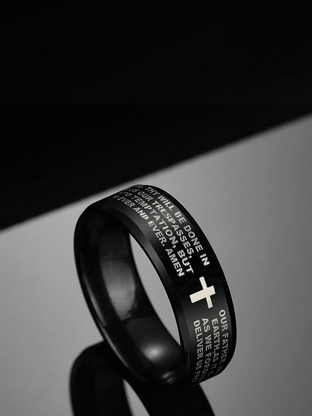 

UNIVERSITY TRENDZ Prayer Finger Ring, Black