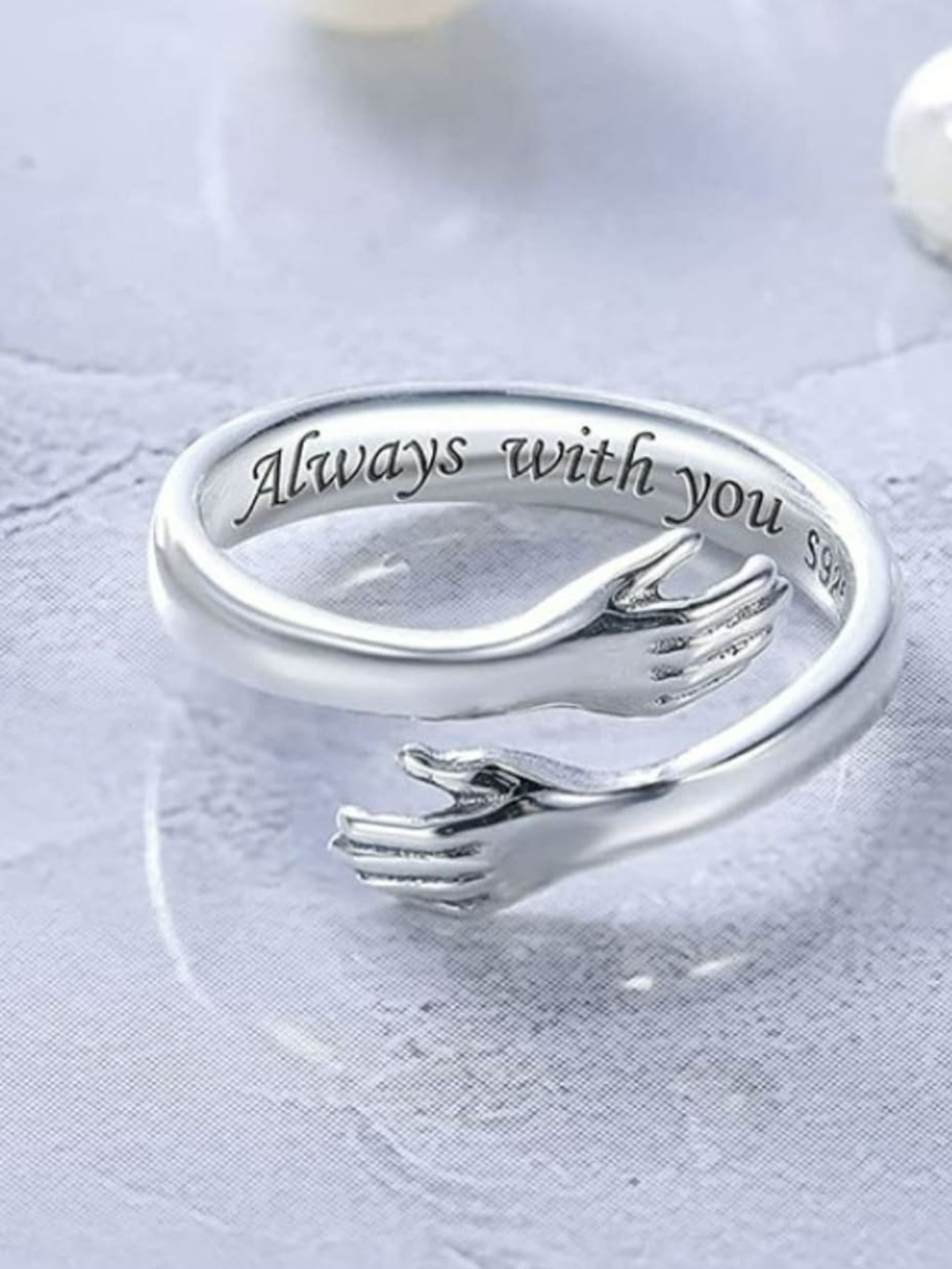 

UNIVERSITY TRENDZ Silver-Plated Adjustable Finger Ring