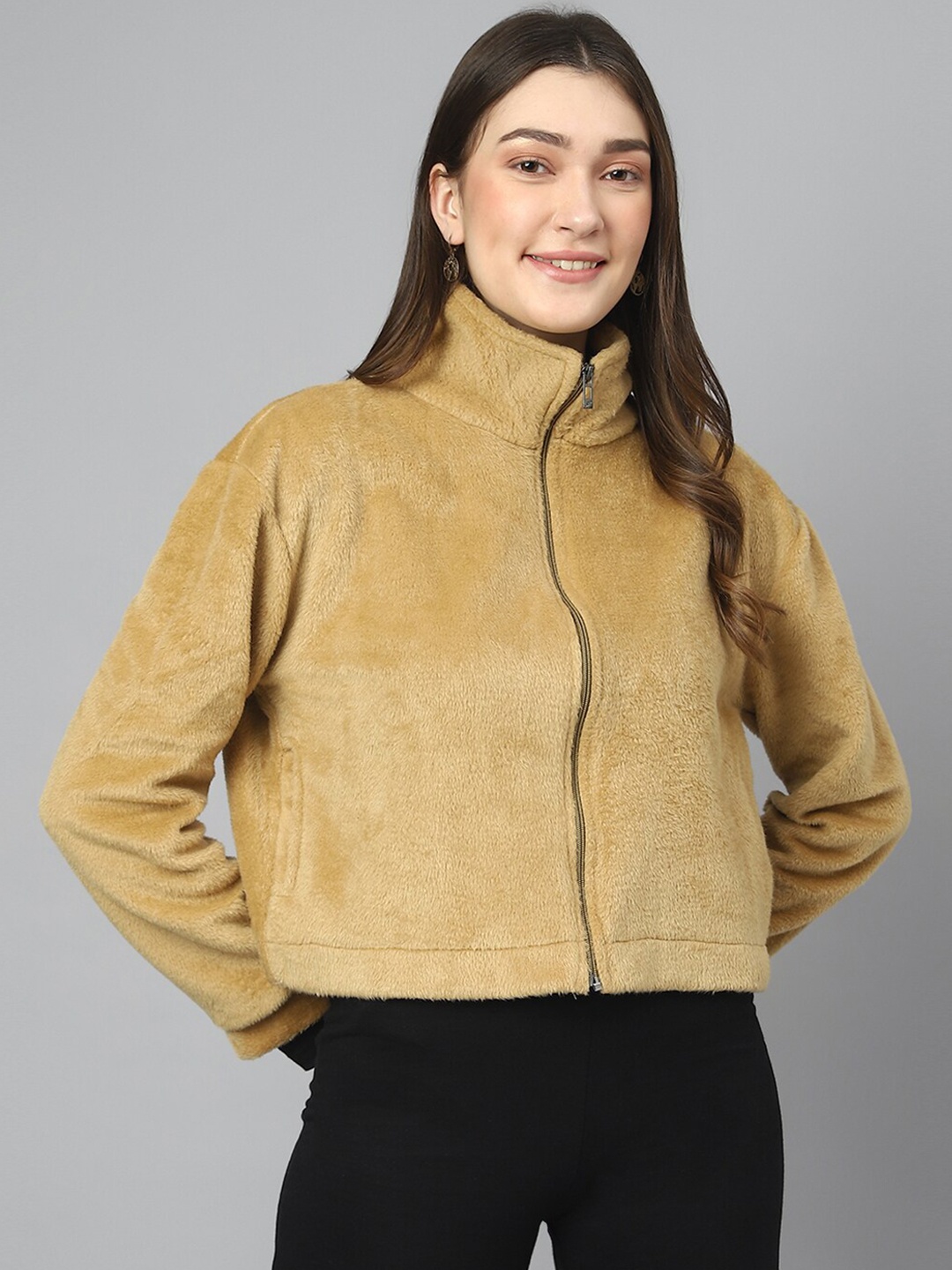 

COLOR CAPITAL Women Open Front Jacket, Camel brown