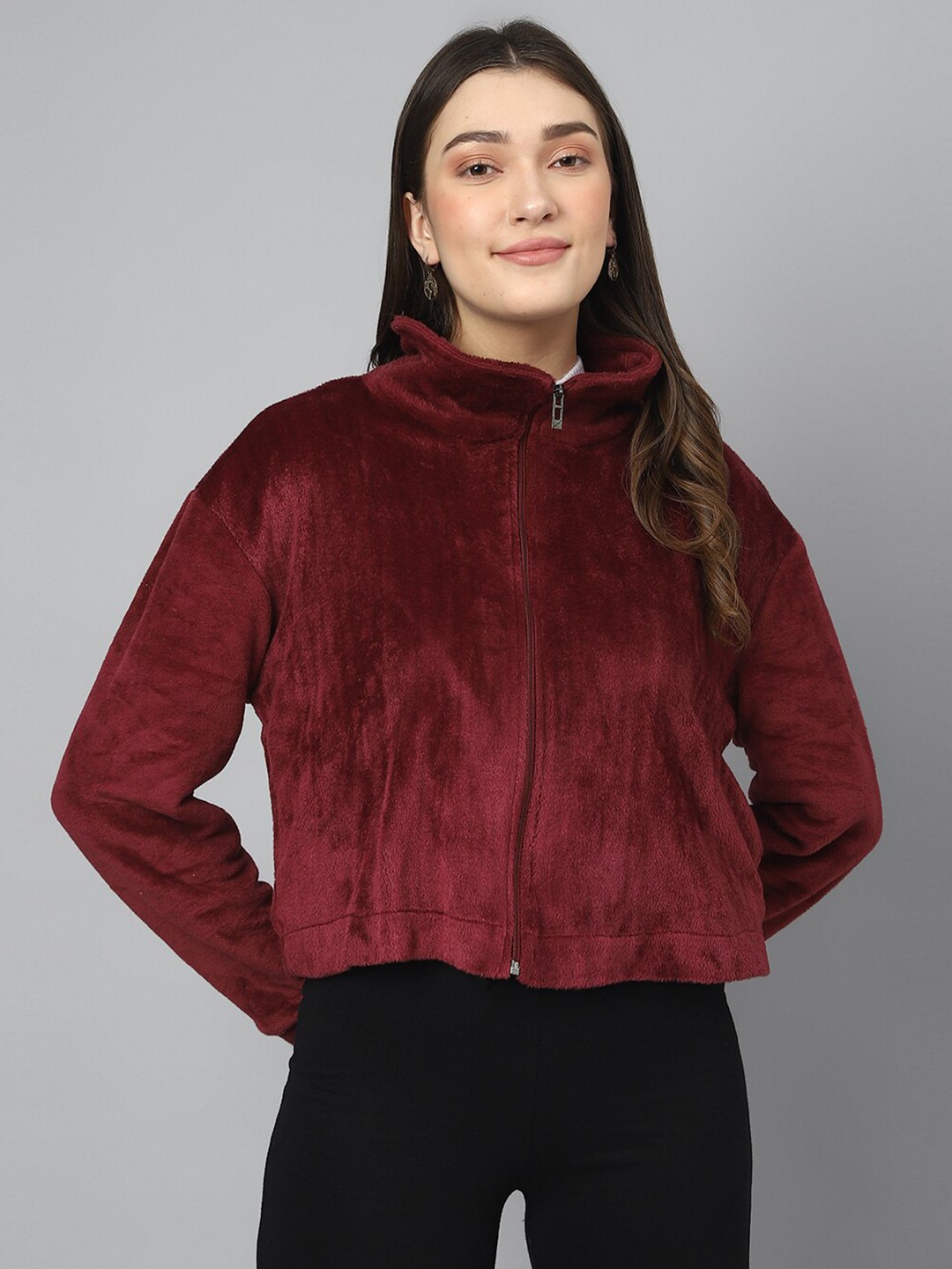 

COLOR CAPITAL Women Open Front Jacket, Maroon