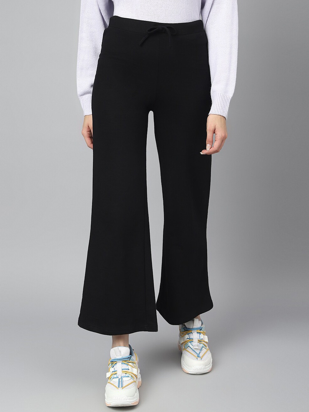

COLOR CAPITAL Women Wide Leg Track Pants, Black