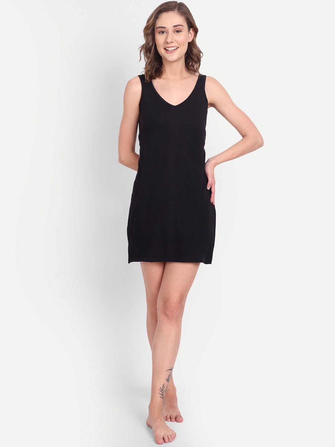 

BLAZON Selfie Stretchable & Breathable Pure Cotton Slip, Black