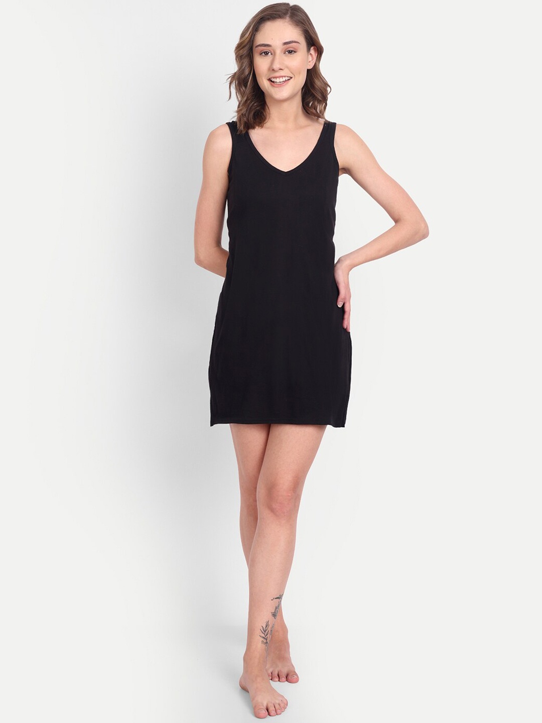 

BLAZON Selfie Stretchable & Breathable Pure Cotton Slip, Black