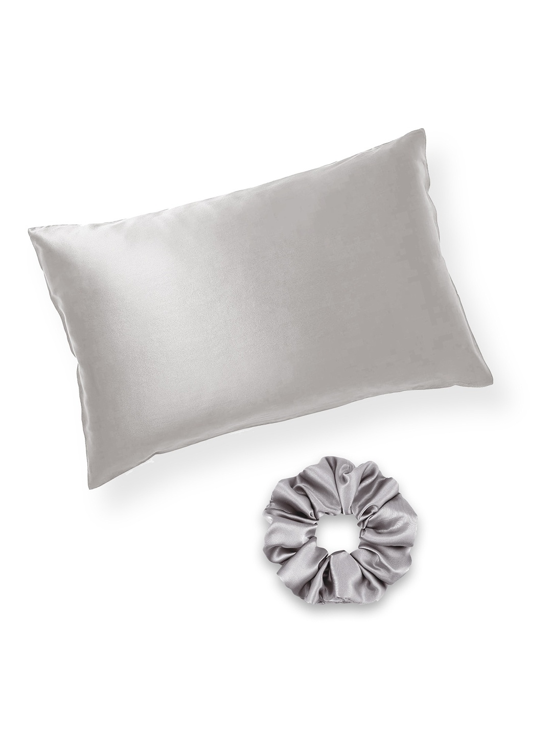 

Furbo Silver Mulberry Silk Pillow with Scrunchy, White