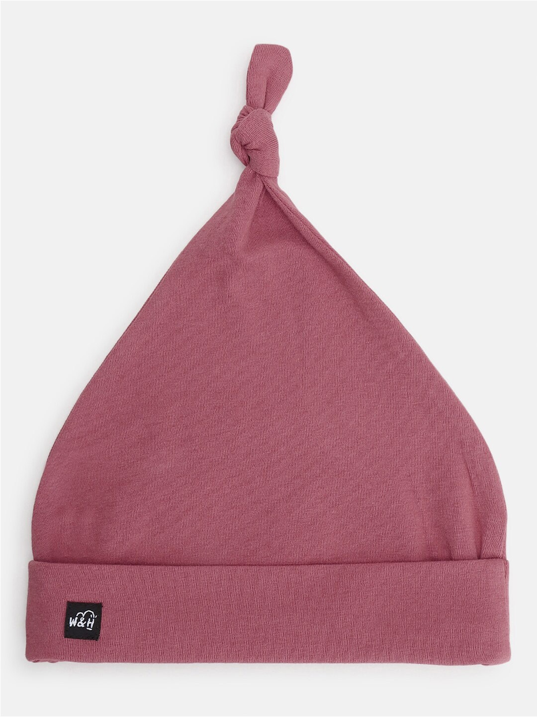 

Whistle & Hops Kids Organic Cotton Solid Printed Beanie, Peach