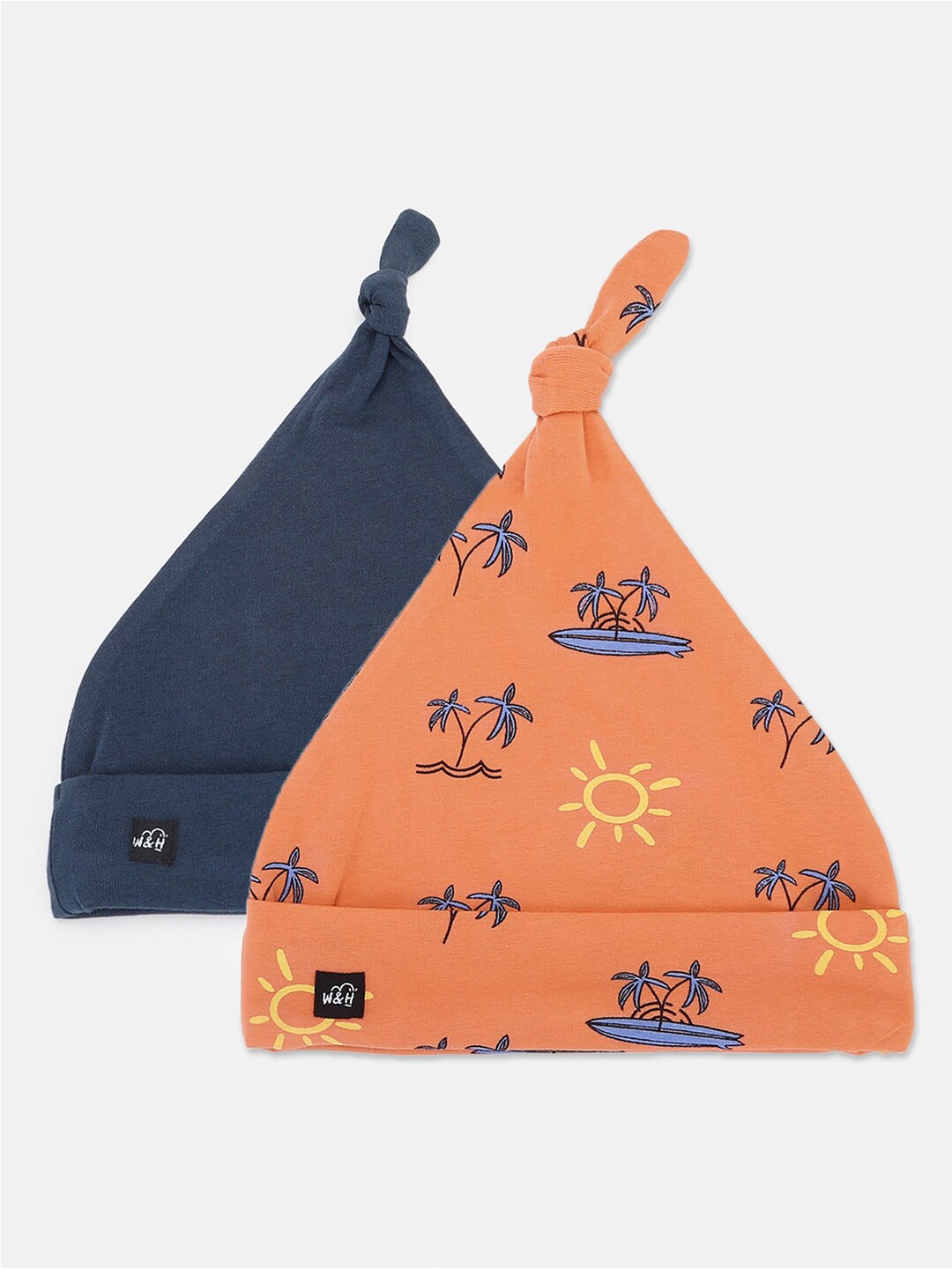 

Whistle & Hops Kids Pack Of 2 Sustainable Beanies, Orange