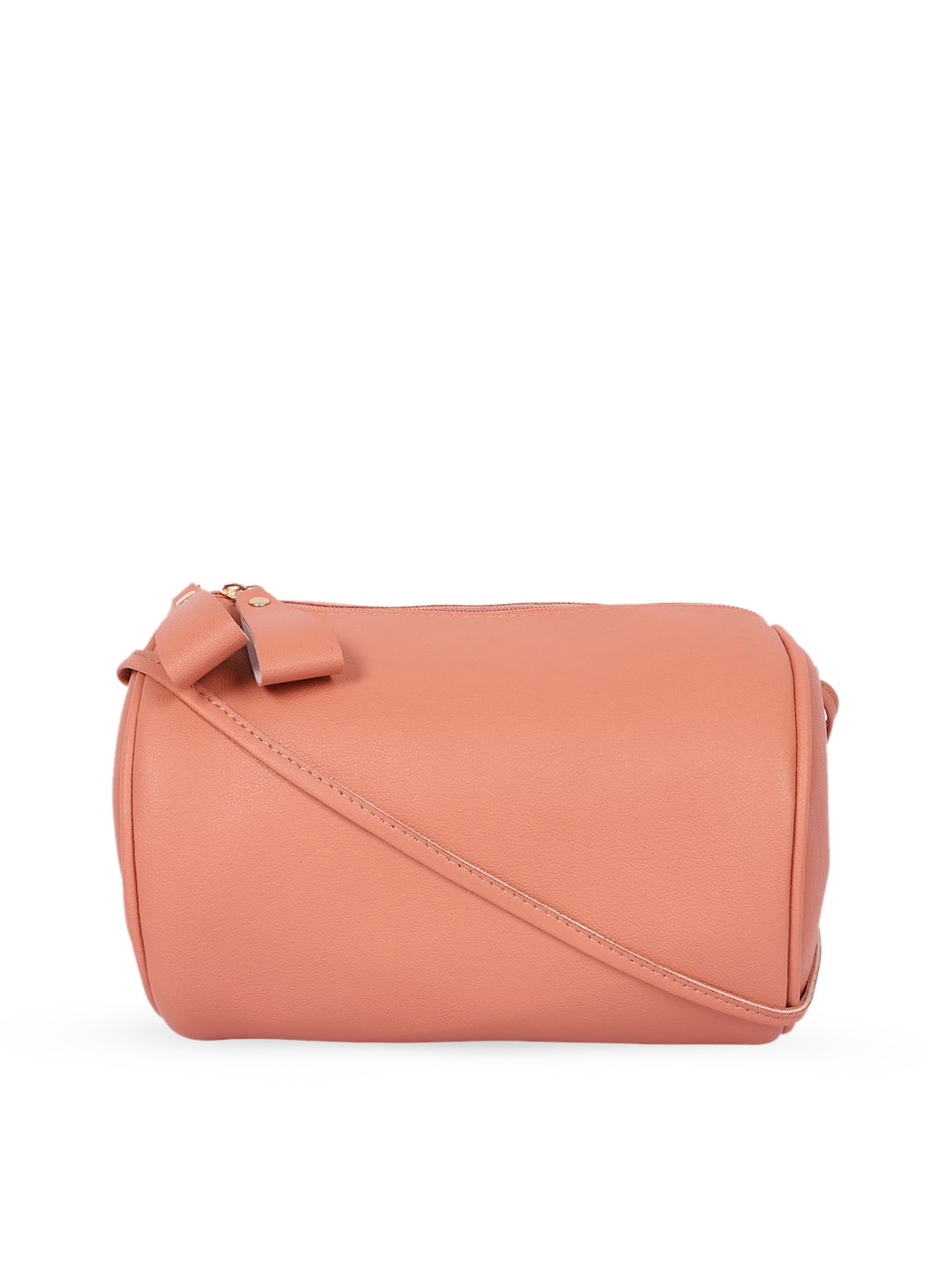 

Bagsy Malone PU Structured Sling Bag with Bow Detail, Peach