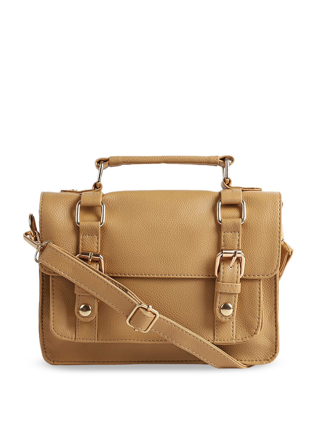 

Bagsy Malone Beige PU Structured Sling Bag