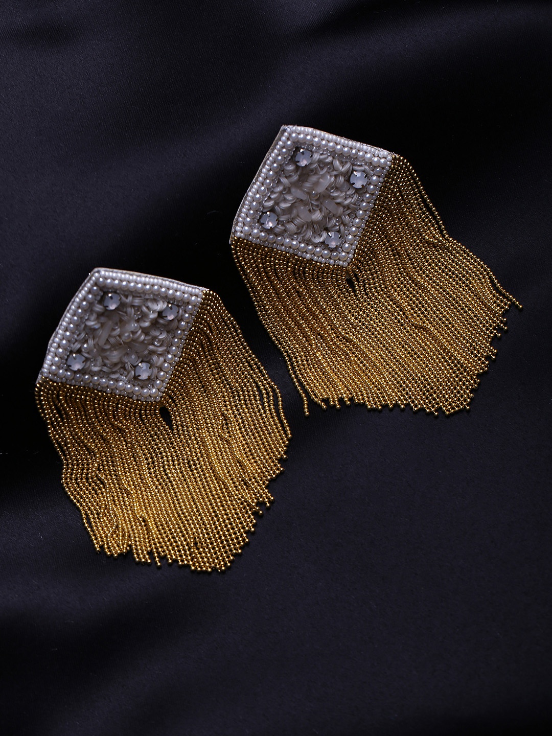 

justpeachy Gold-Plated Square Drop Earrings