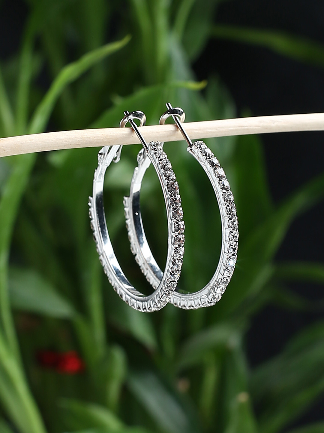 

justpeachy Silver Plated Circular Hoop Earrings
