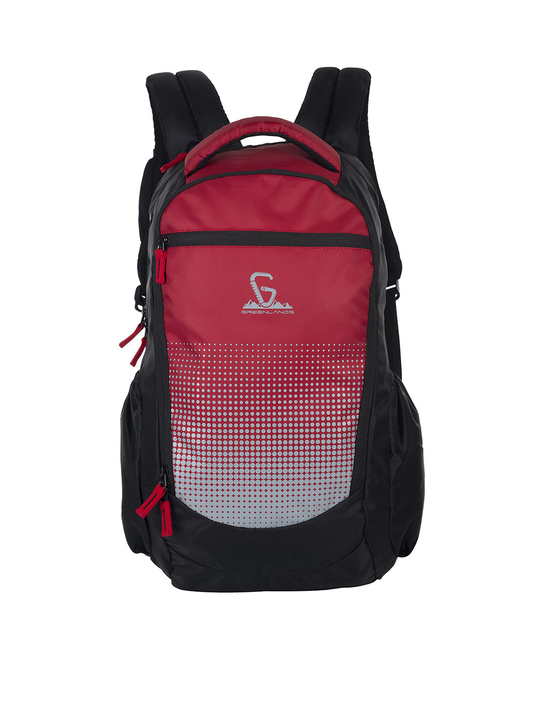 

GREENLANDS Unisex Red & Black Brand Logo Backpack