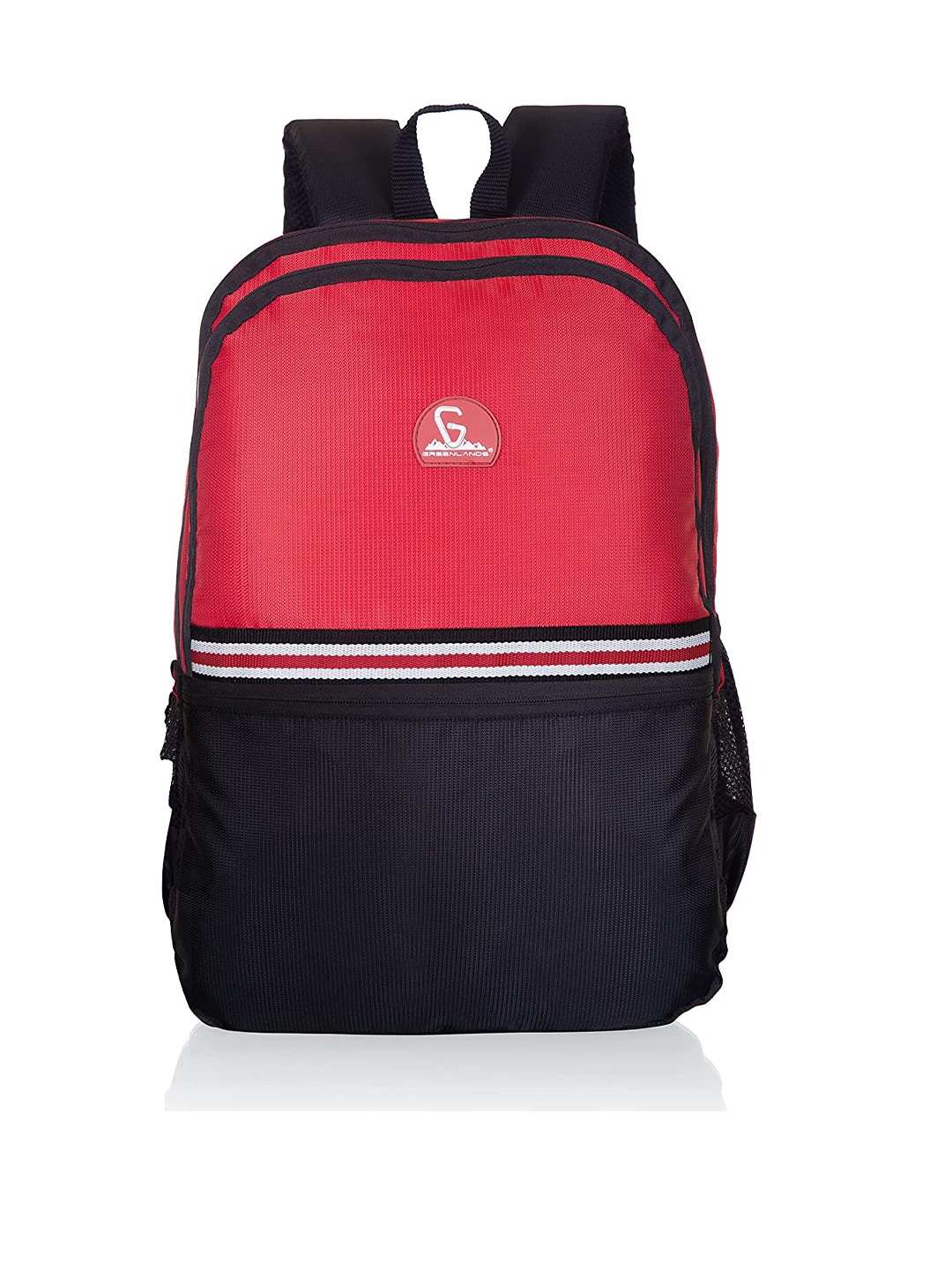 

GREENLANDS Unisex Colourblocked Backpack, Red