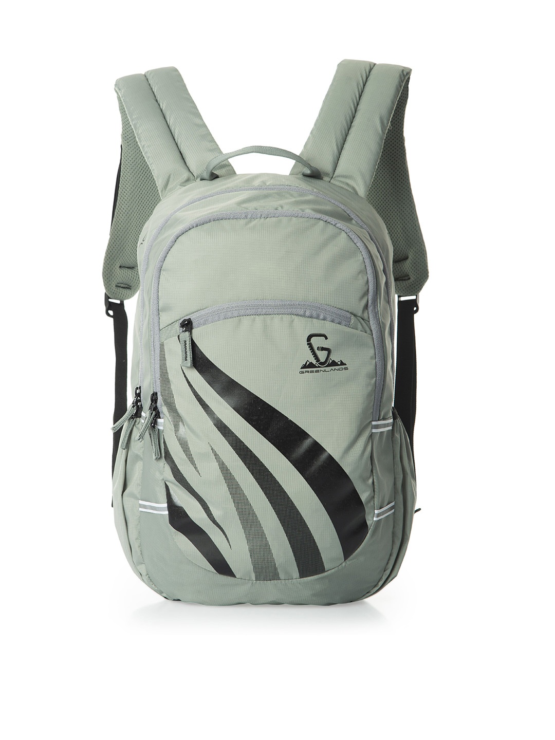 

GREENLANDS Unisex Striped Backpack with Compression Straps, Grey